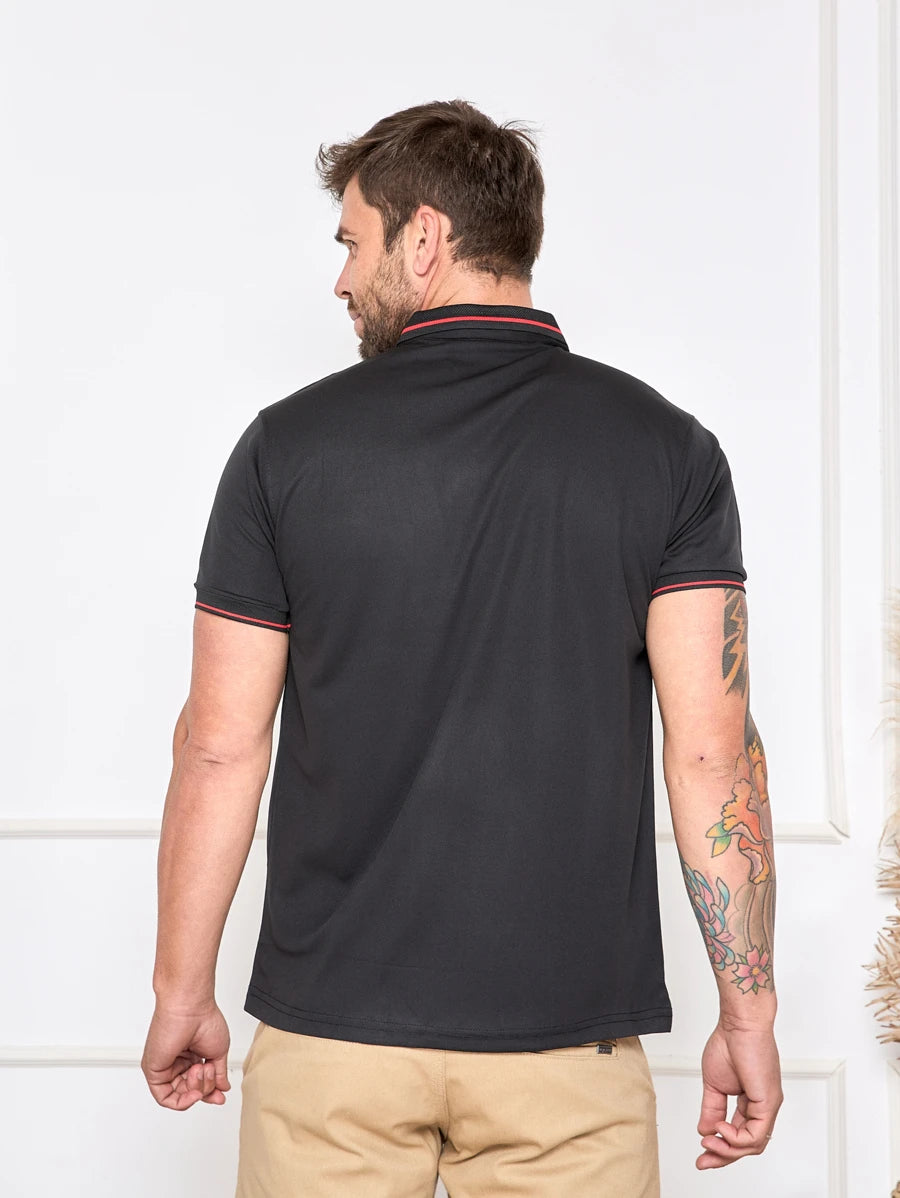 Camisa Polo Masculina Com Bolso GrifeX™