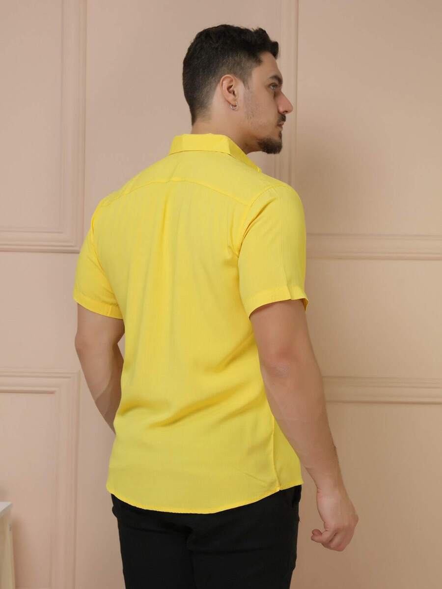 Camisa Social Manga Curta Lisa GrifeX™