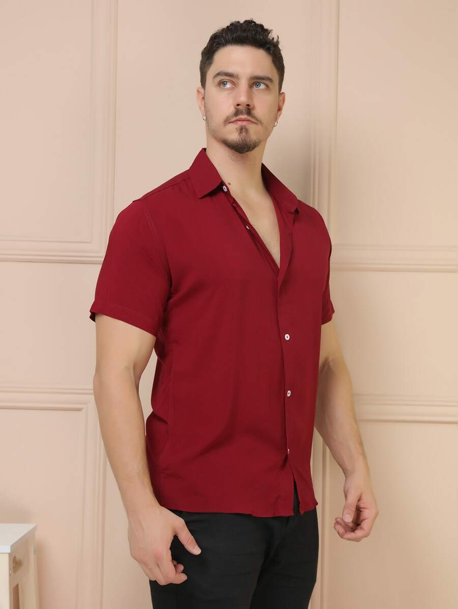 Camisa Social Manga Curta Lisa GrifeX™