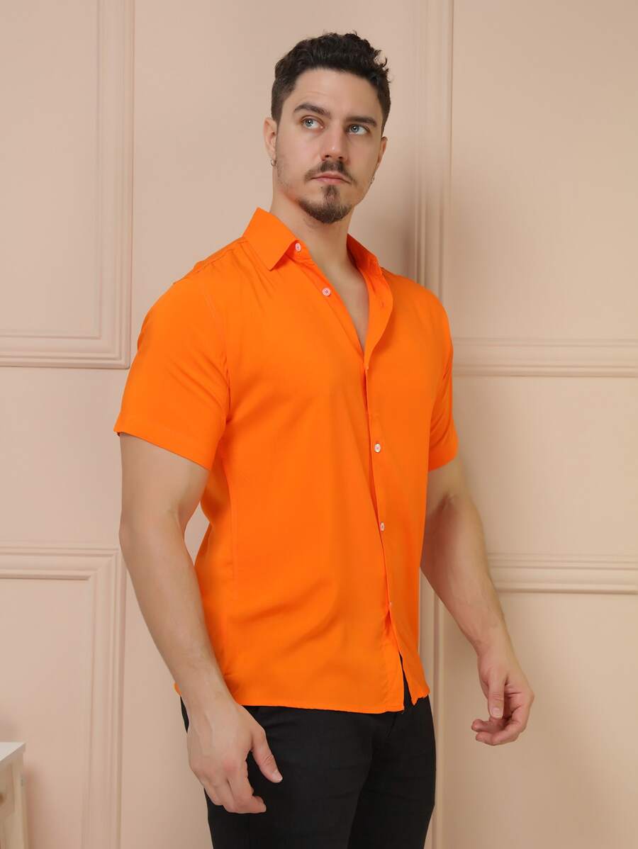 Camisa Social Manga Curta Lisa GrifeX™