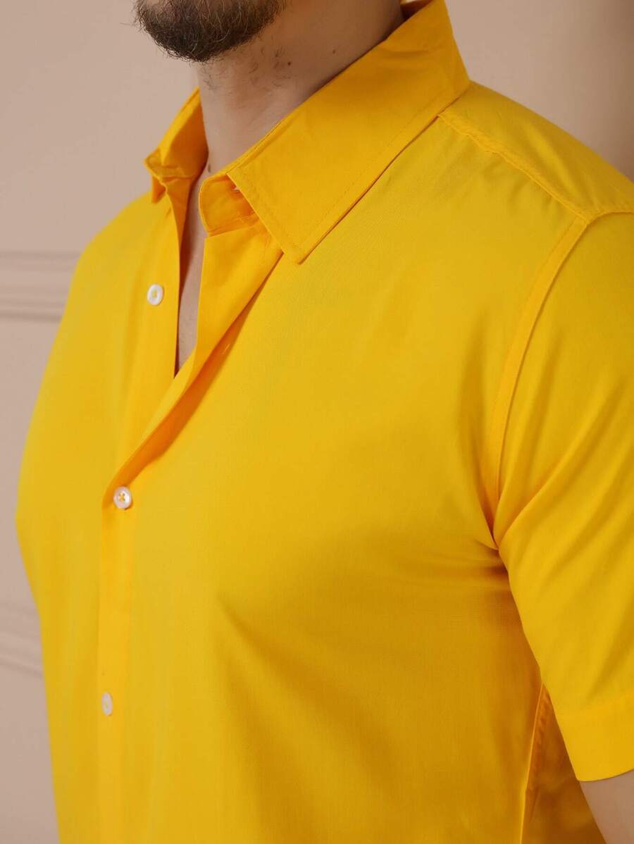 Camisa Social Manga Curta Lisa GrifeX™