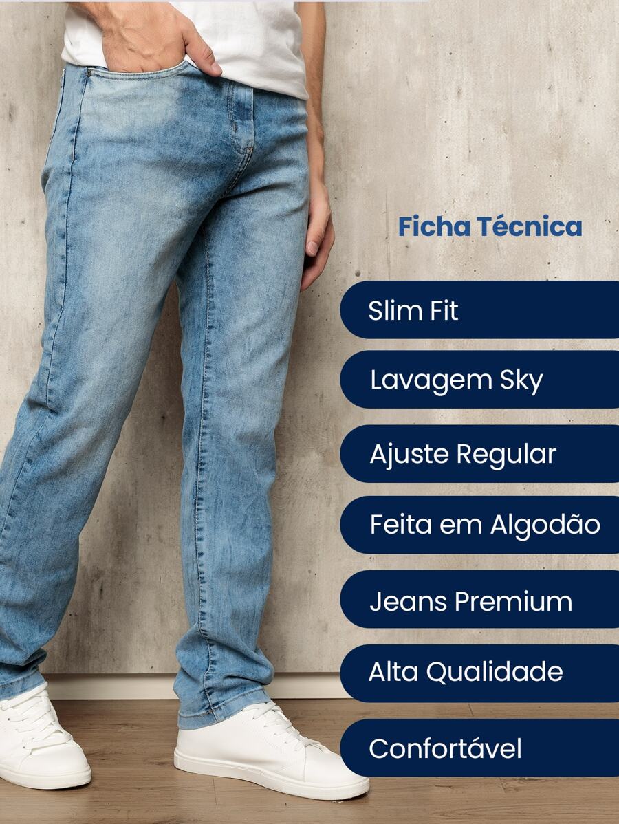 Calça Jeans Masculina Slim Fit GrifeX™