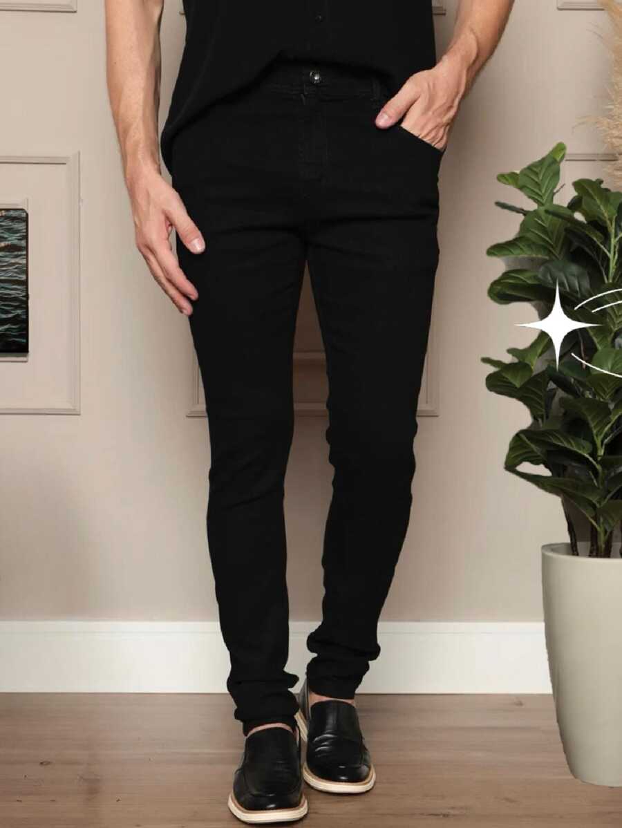 Calça Denim Masculina Com Elastano Skinny GrifeX™