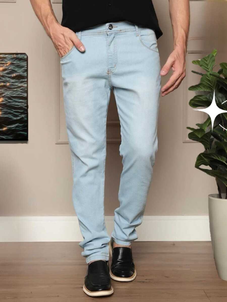 Calça Denim Masculina Com Elastano Skinny GrifeX™