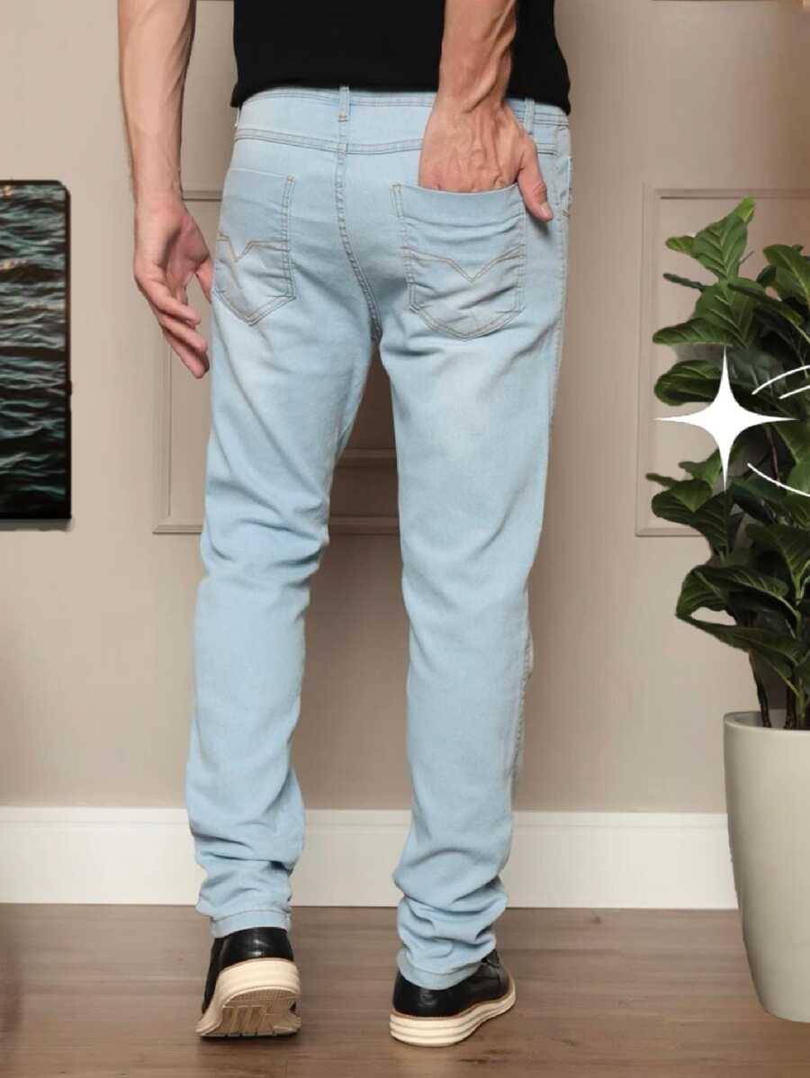 Calça Denim Masculina Com Elastano Skinny GrifeX™