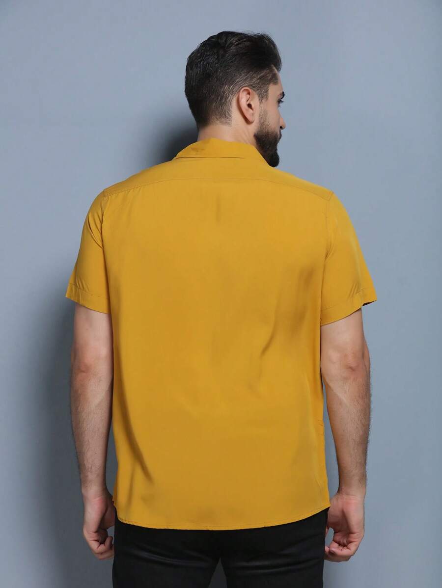 Camisa Social Manga Curta Lisa GrifeX™