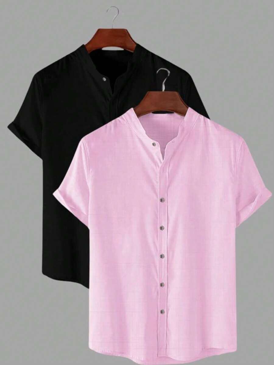 Kit 2 Camisas Gola Pastor De Linho GrifeX™