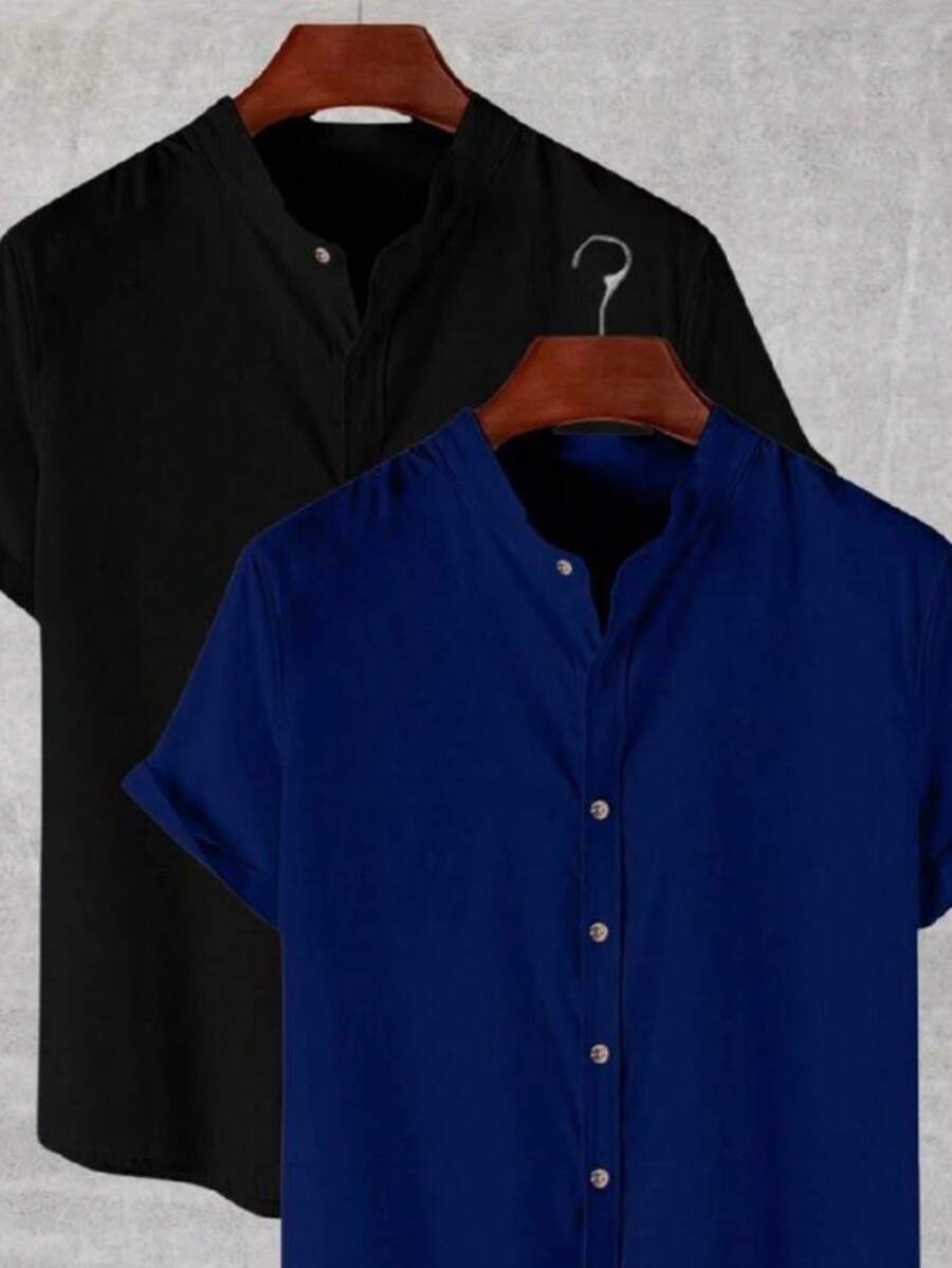 Kit 2 Camisas Gola Pastor De Linho GrifeX™