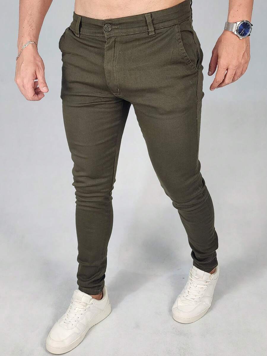 Calça Masculina Alfaiataria Social Sarja Skinny GrifeX™