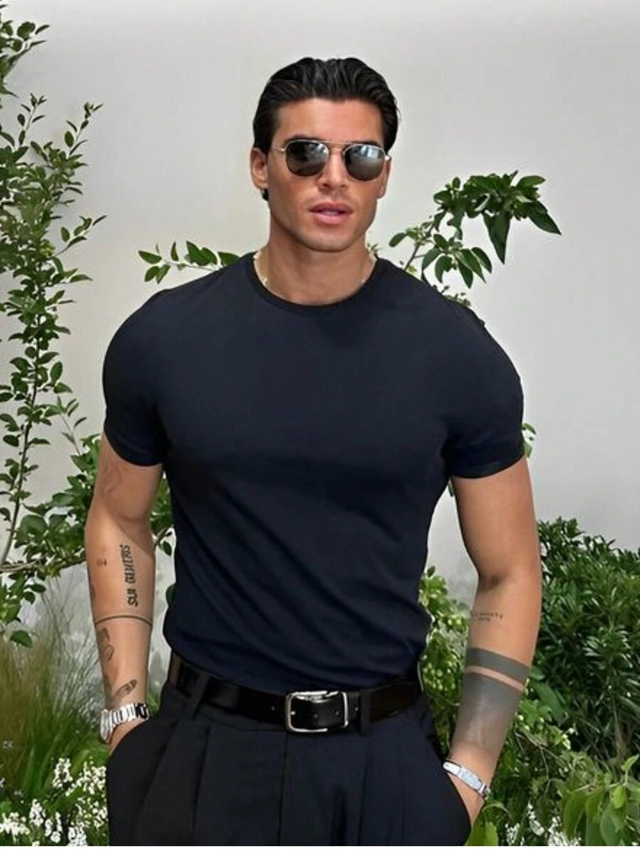 Camiseta Masculina Casual Slim Social GrifeX™