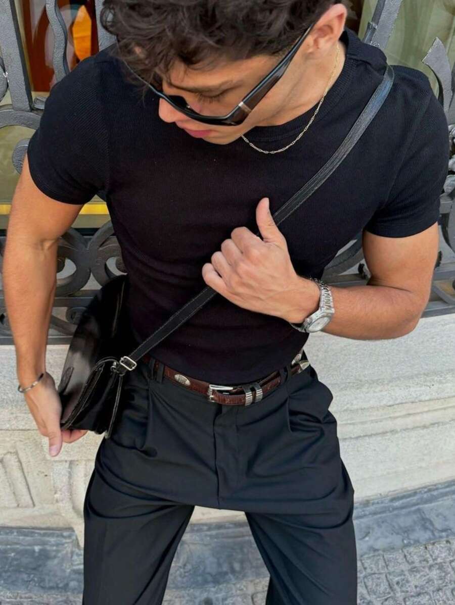 Camiseta Masculina Casual Slim Social GrifeX™