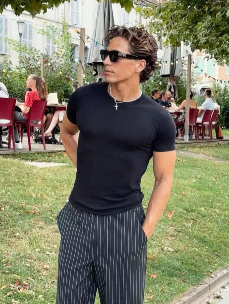 Camiseta Masculina Casual Slim Social GrifeX™