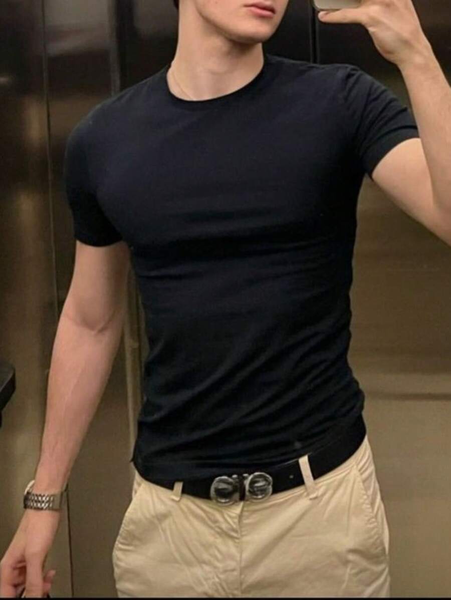 Camiseta Masculina Casual Slim Social GrifeX™