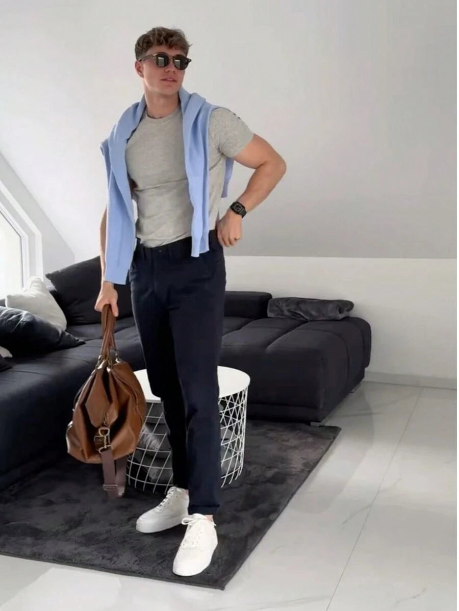 Camiseta Masculina Casual Slim Social GrifeX™