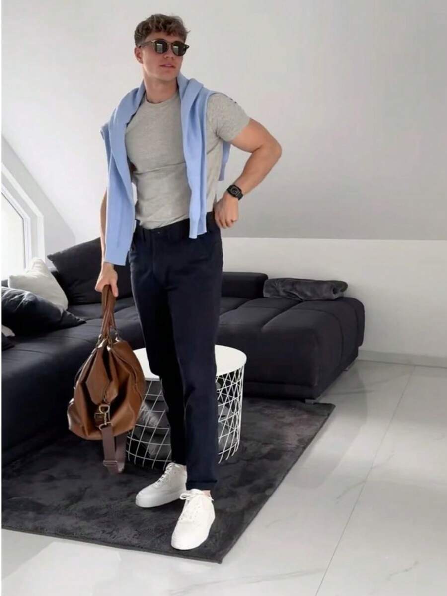 Camiseta Masculina Casual Slim Social GrifeX™