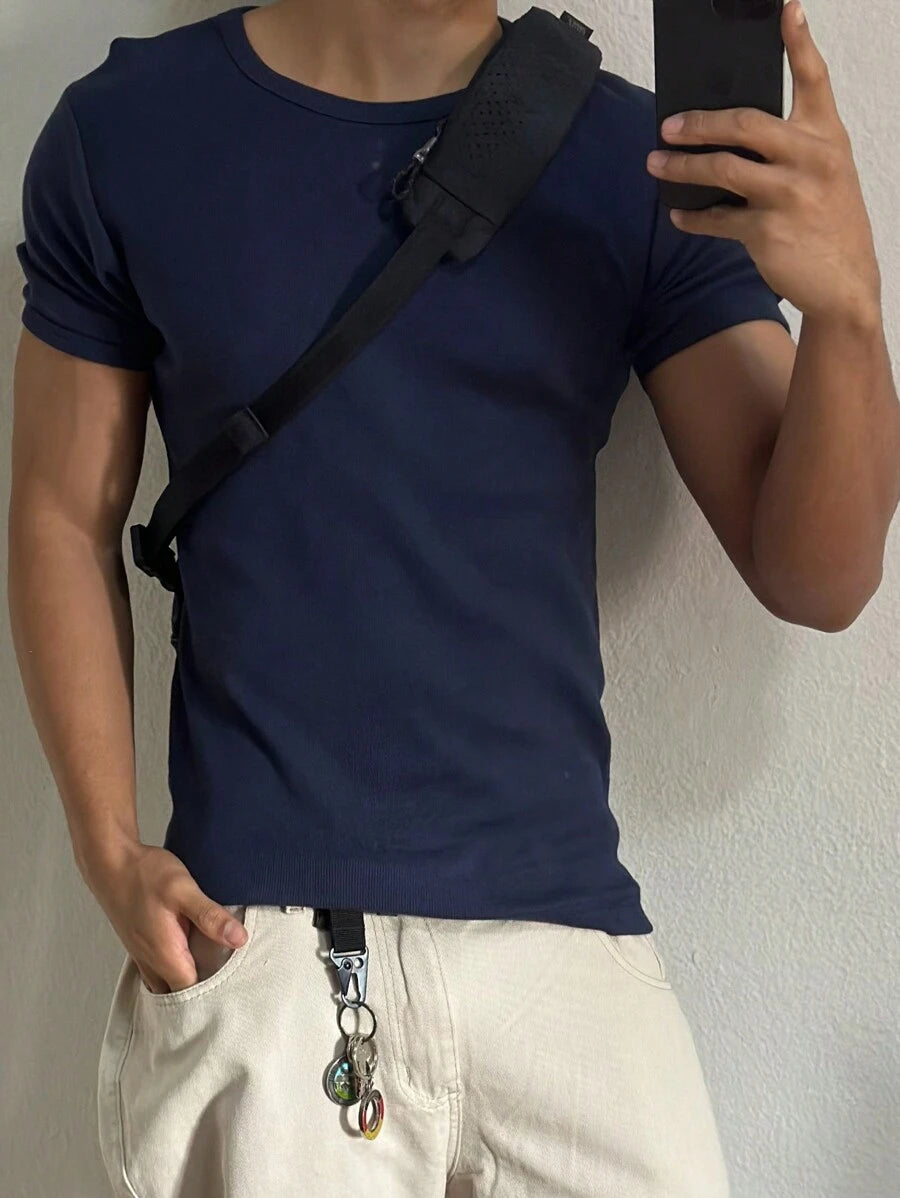 Camiseta Masculina Casual Slim Social GrifeX™