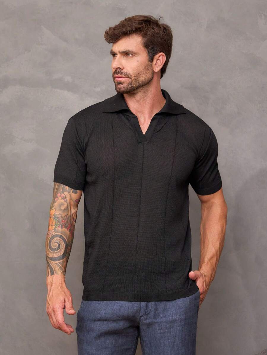 Camiseta Polo Texturizada de Tricot GrifeX™