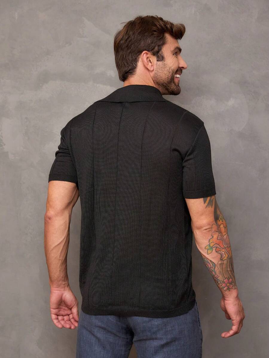 Camiseta Polo Texturizada de Tricot GrifeX™