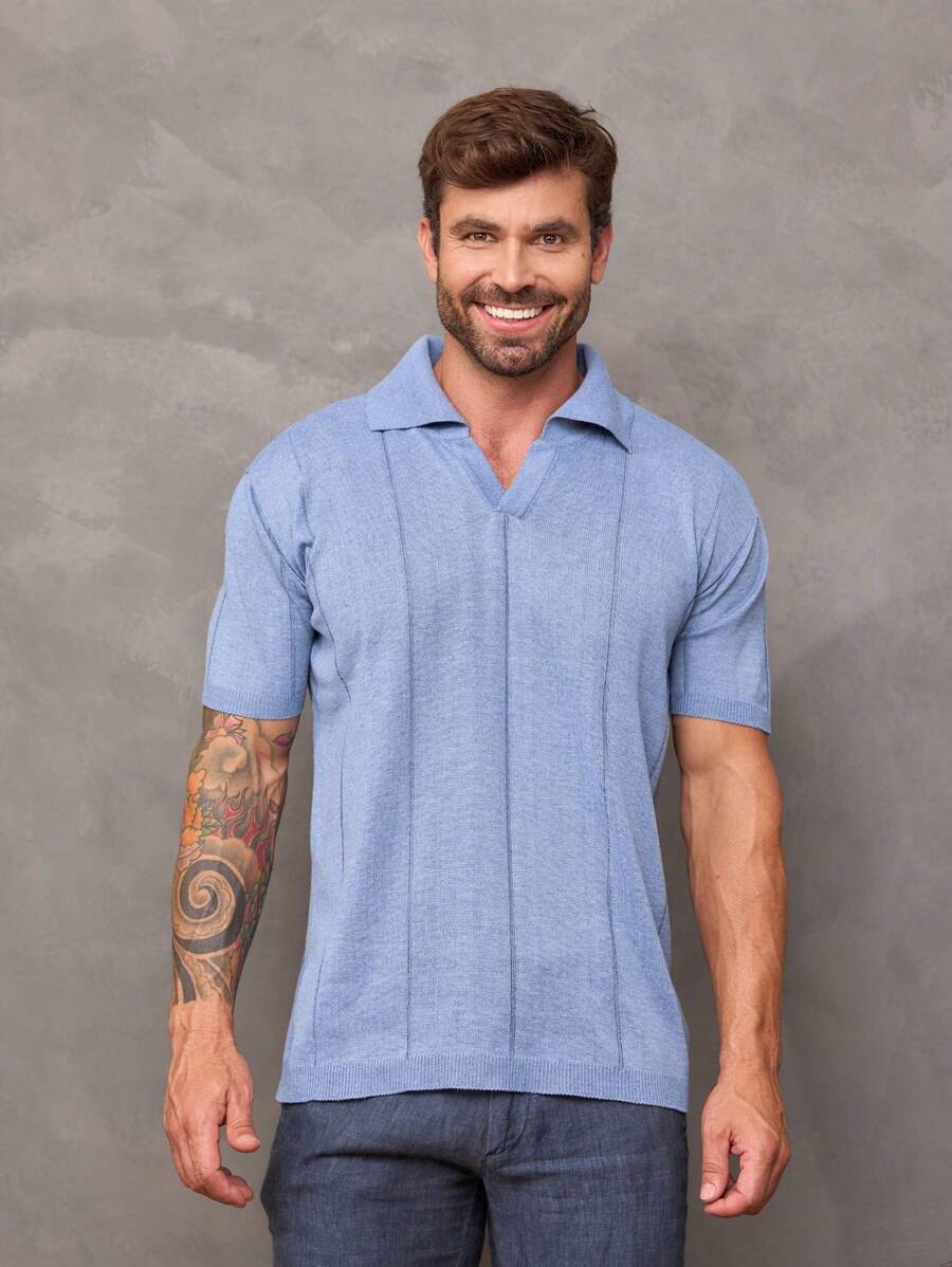 Camiseta Polo Texturizada de Tricot GrifeX™