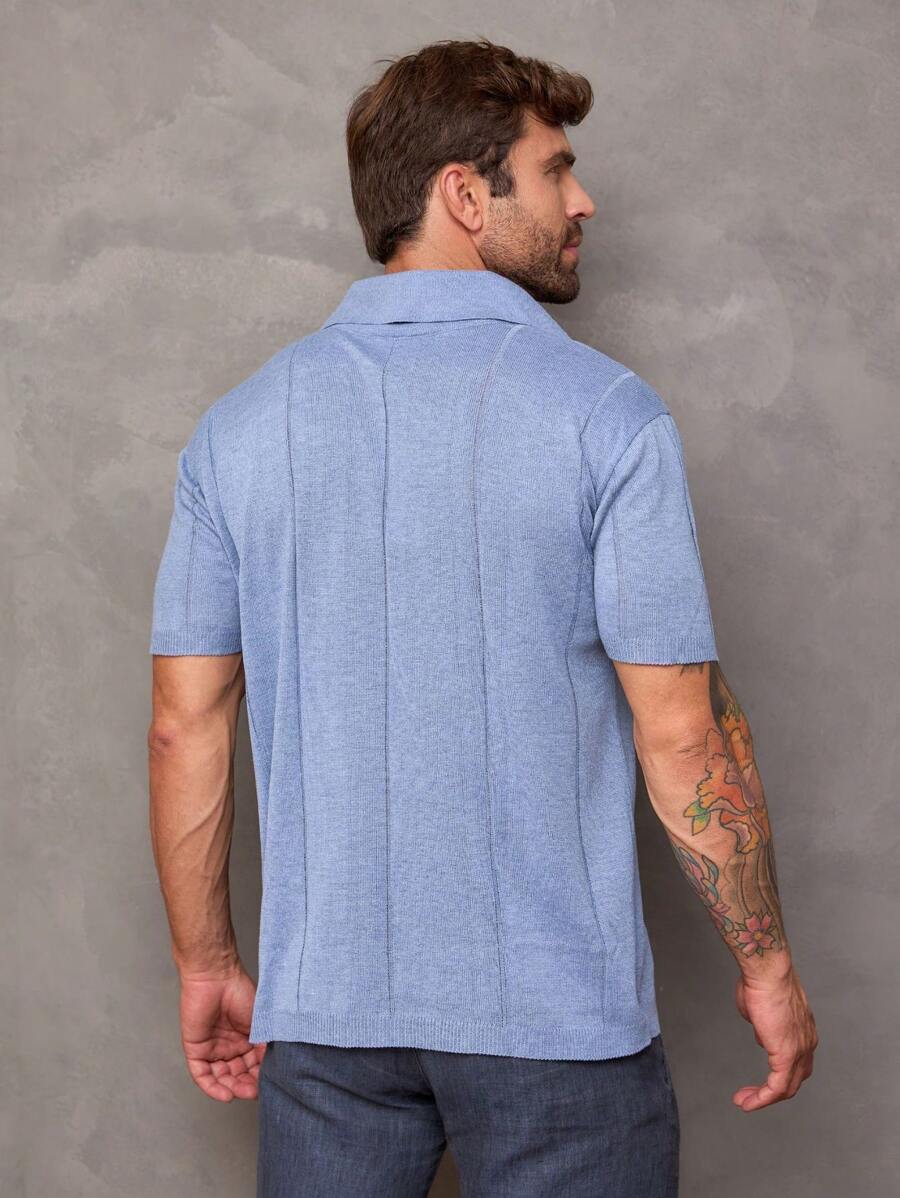 Camiseta Polo Texturizada de Tricot GrifeX™