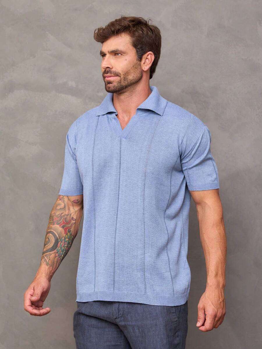 Camiseta Polo Texturizada de Tricot GrifeX™
