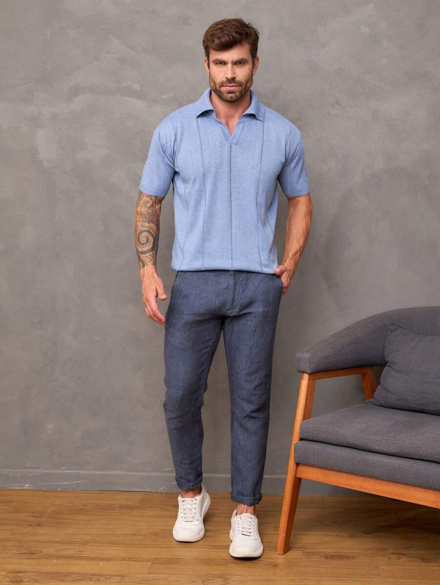 Camiseta Polo Texturizada de Tricot GrifeX™