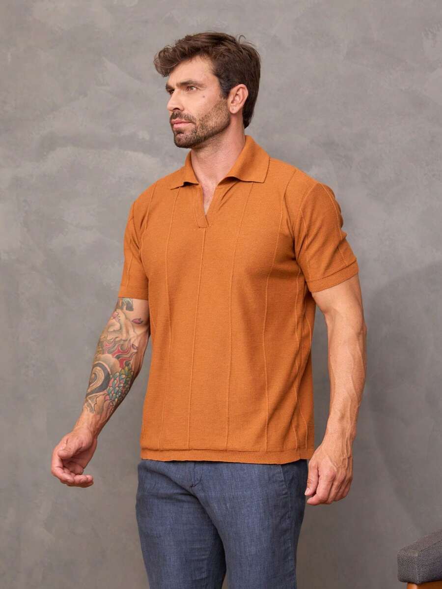 Camiseta Polo Texturizada de Tricot GrifeX™