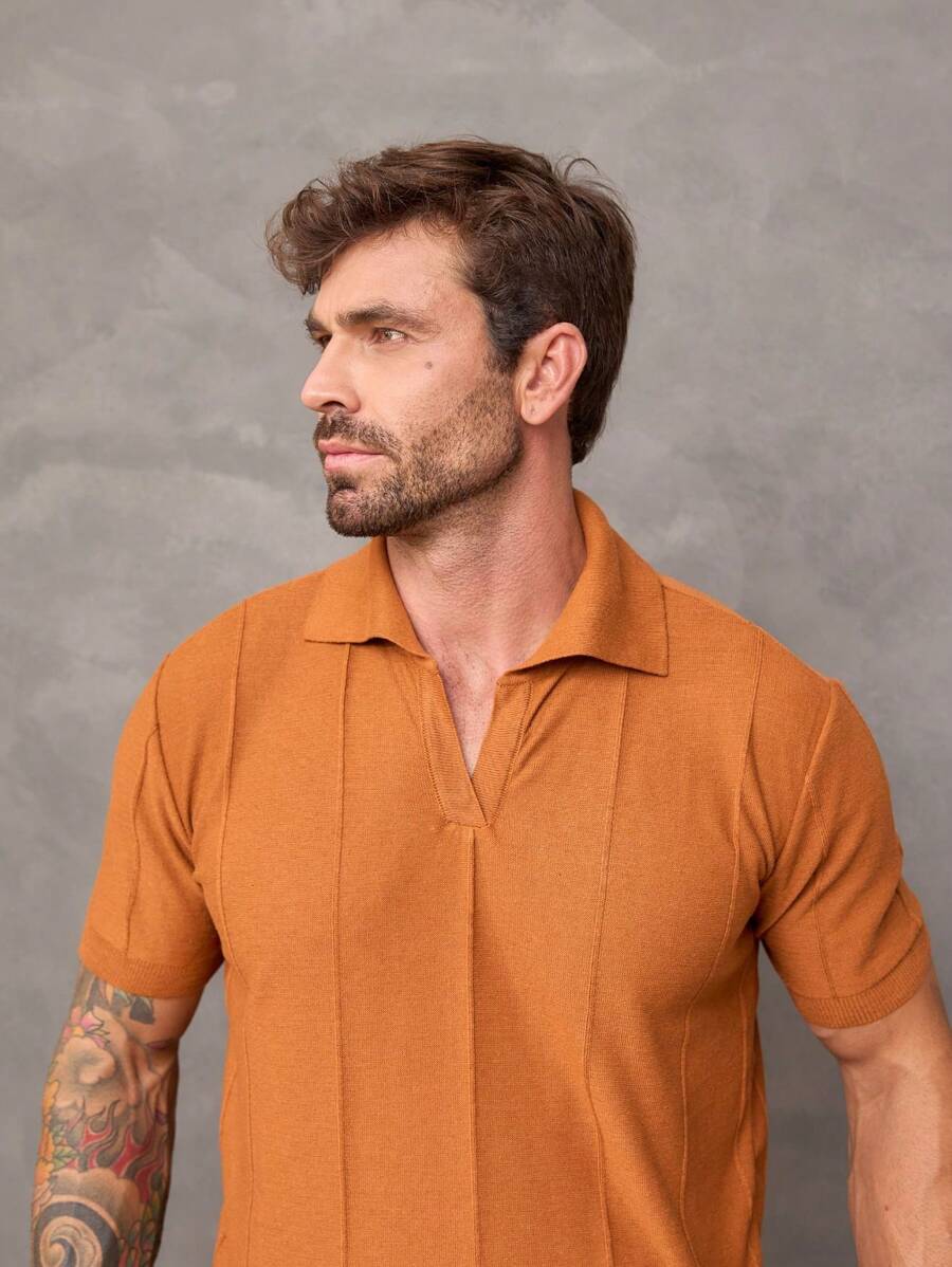 Camiseta Polo Texturizada de Tricot GrifeX™