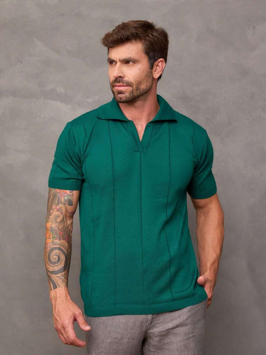 Camiseta Polo Texturizada de Tricot GrifeX™