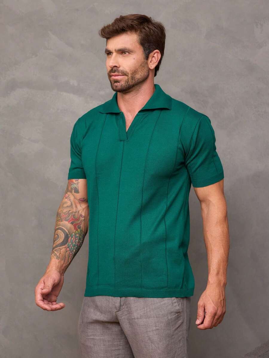 Camiseta Polo Texturizada de Tricot GrifeX™