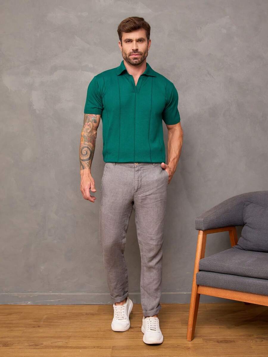 Camiseta Polo Texturizada de Tricot GrifeX™