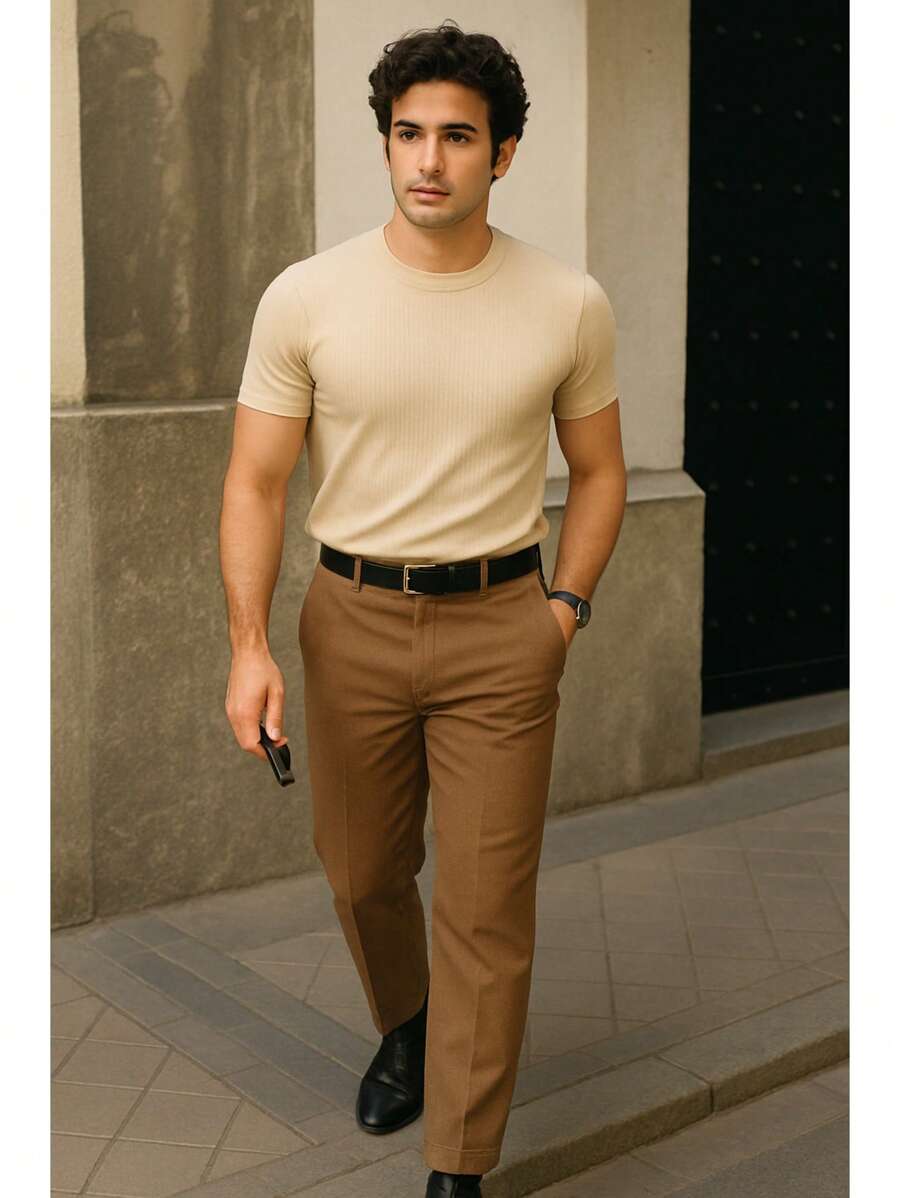 Camiseta Masculina Casual Slim Social GrifeX™
