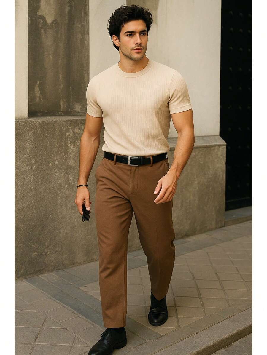 Camiseta Masculina Casual Slim Social GrifeX™