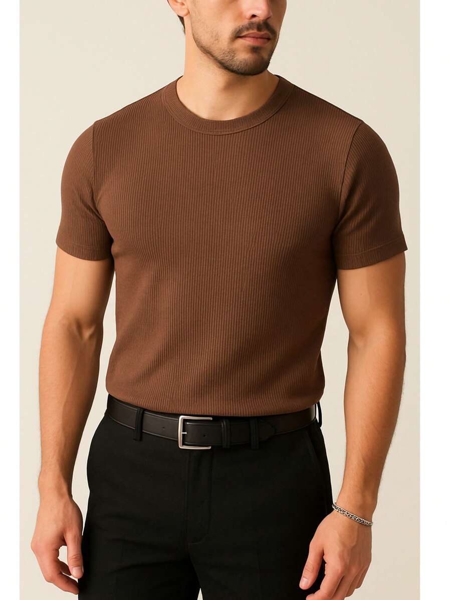 Camiseta Masculina Casual Slim Social GrifeX™