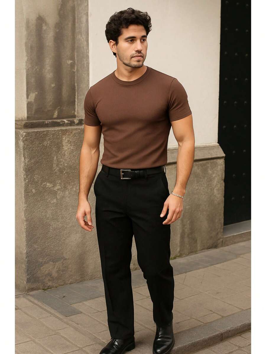 Camiseta Masculina Casual Slim Social GrifeX™