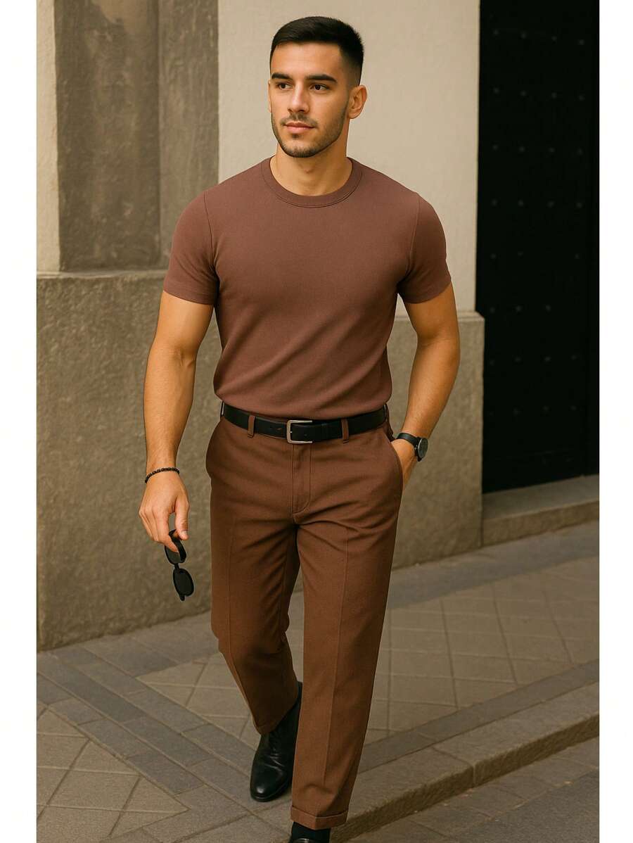 Camiseta Masculina Casual Slim Social GrifeX™