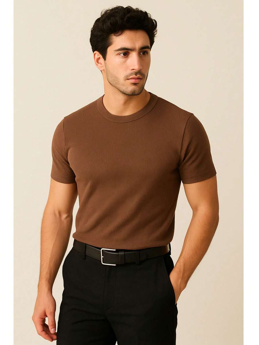 Camiseta Masculina Casual Slim Social GrifeX™
