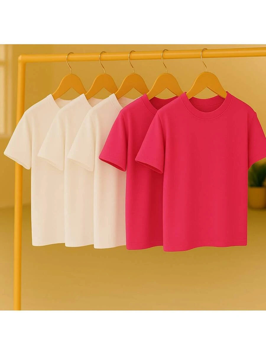Kit 5 Camisetas Básica Lisa 100% Algodão GrifeX™