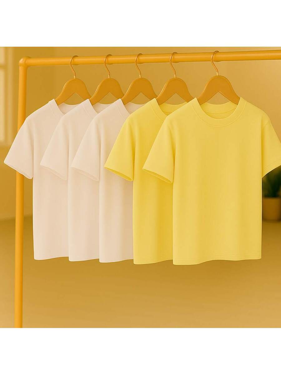 Kit 5 Camisetas Básica Lisa 100% Algodão GrifeX™