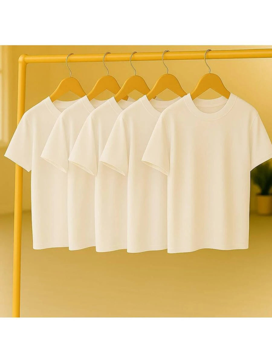 Kit 5 Camisetas Básica Lisa 100% Algodão GrifeX™