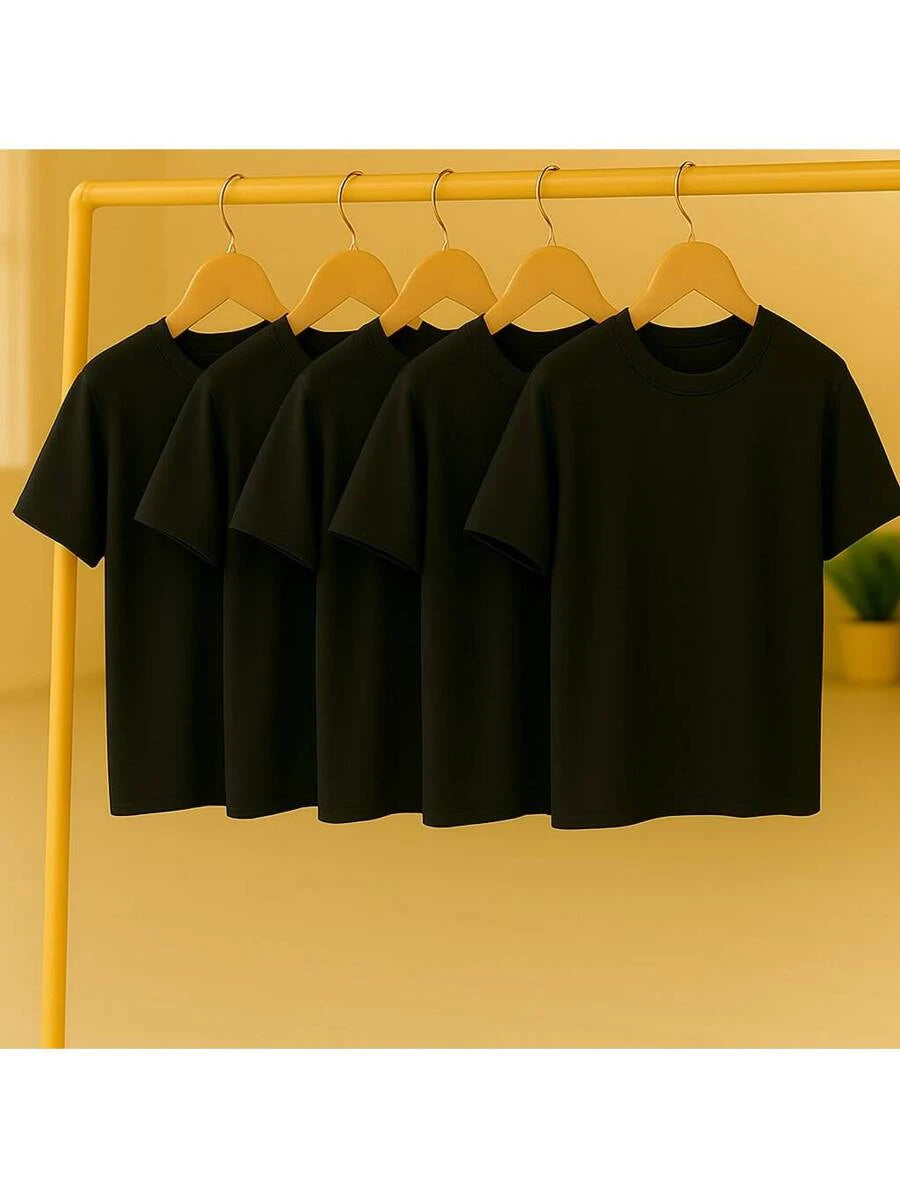 Kit 5 Camisetas Básica Lisa 100% Algodão GrifeX™
