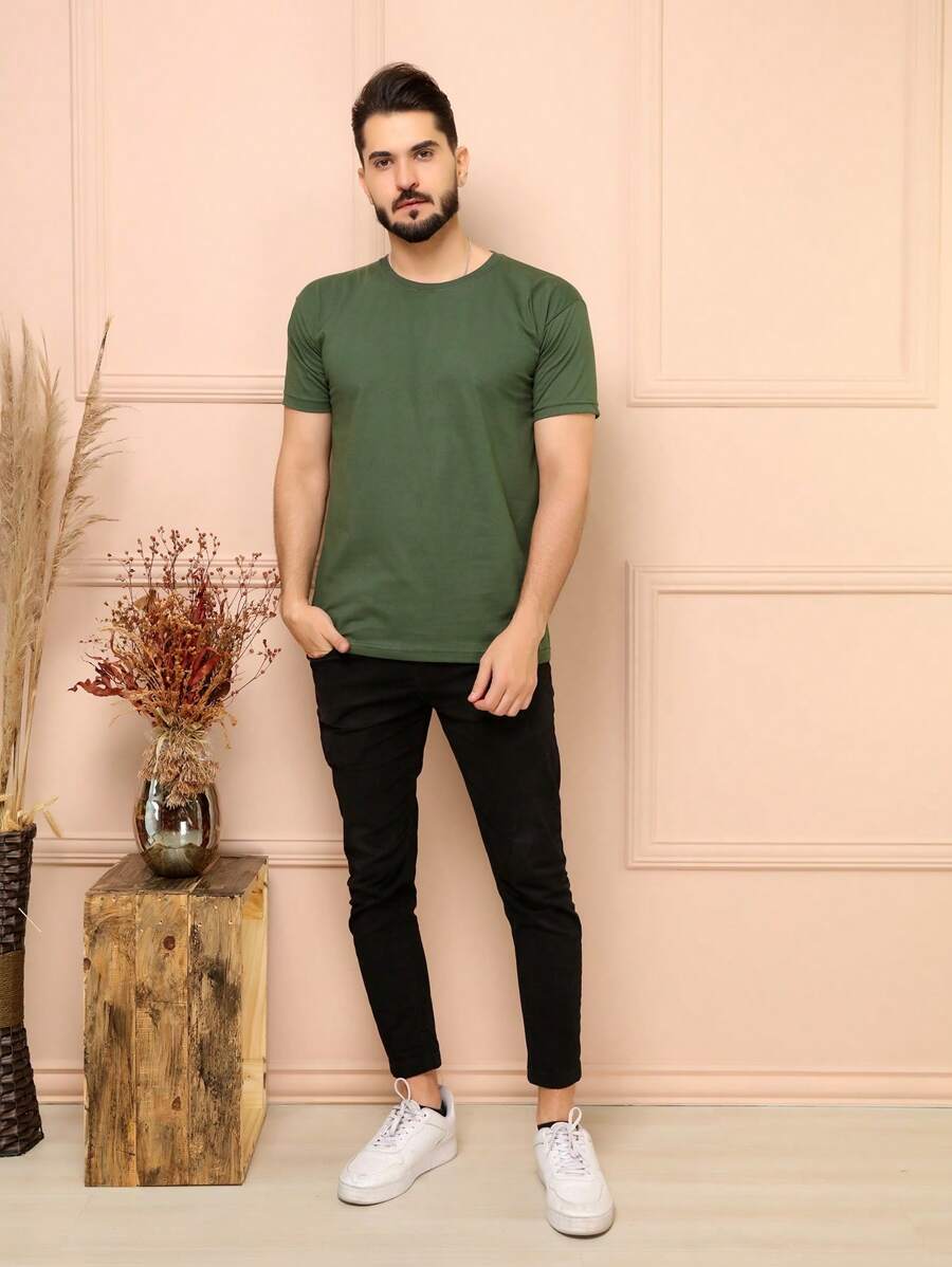 Camiseta Masculina 100% Algodão Básica GrifeX™