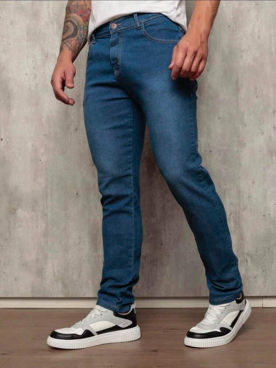 Calça Jeans Básica Masculina Elastano GrifeX™