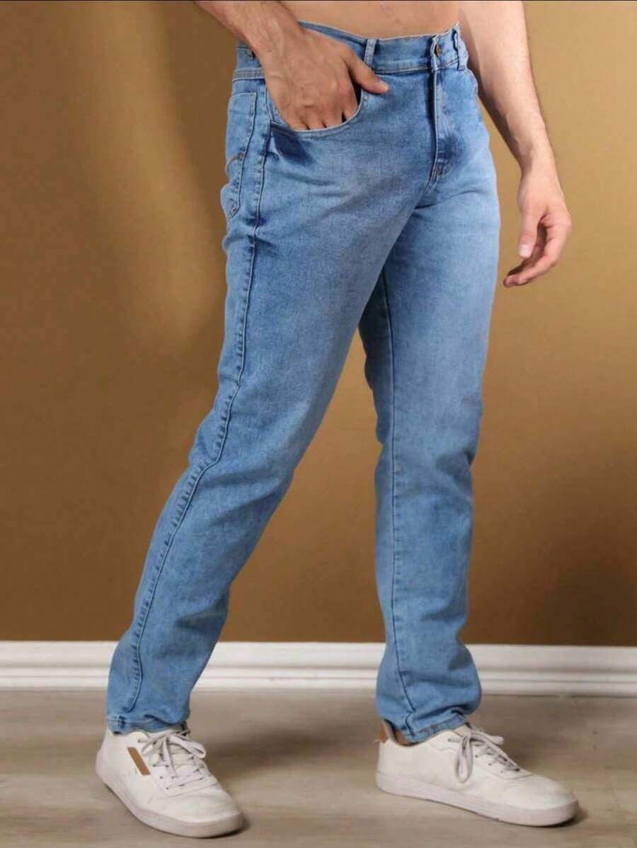 Calça Jeans Básica Masculina Elastano GrifeX™