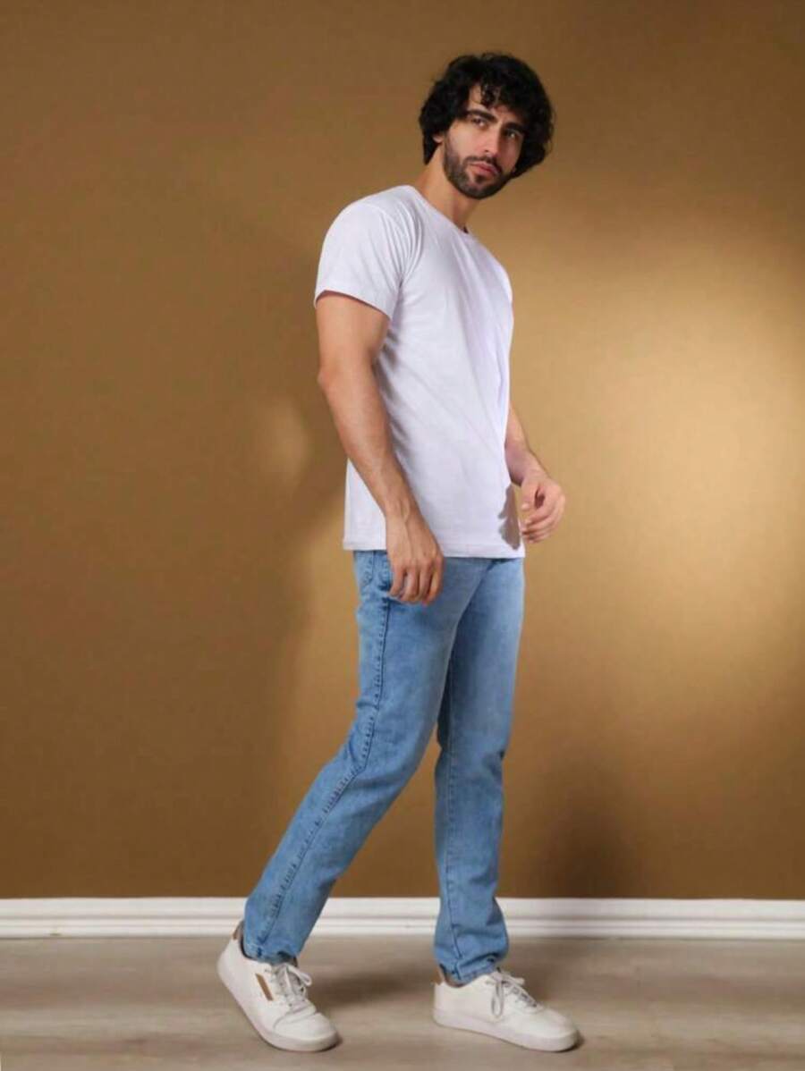 Calça Jeans Básica Masculina Elastano GrifeX™