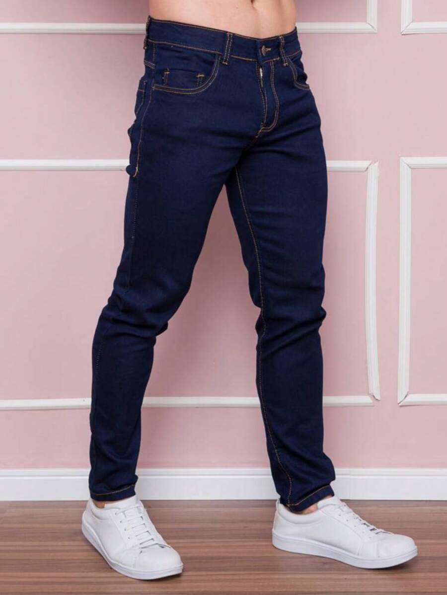 Calça Jeans Básica Masculina Elastano GrifeX™
