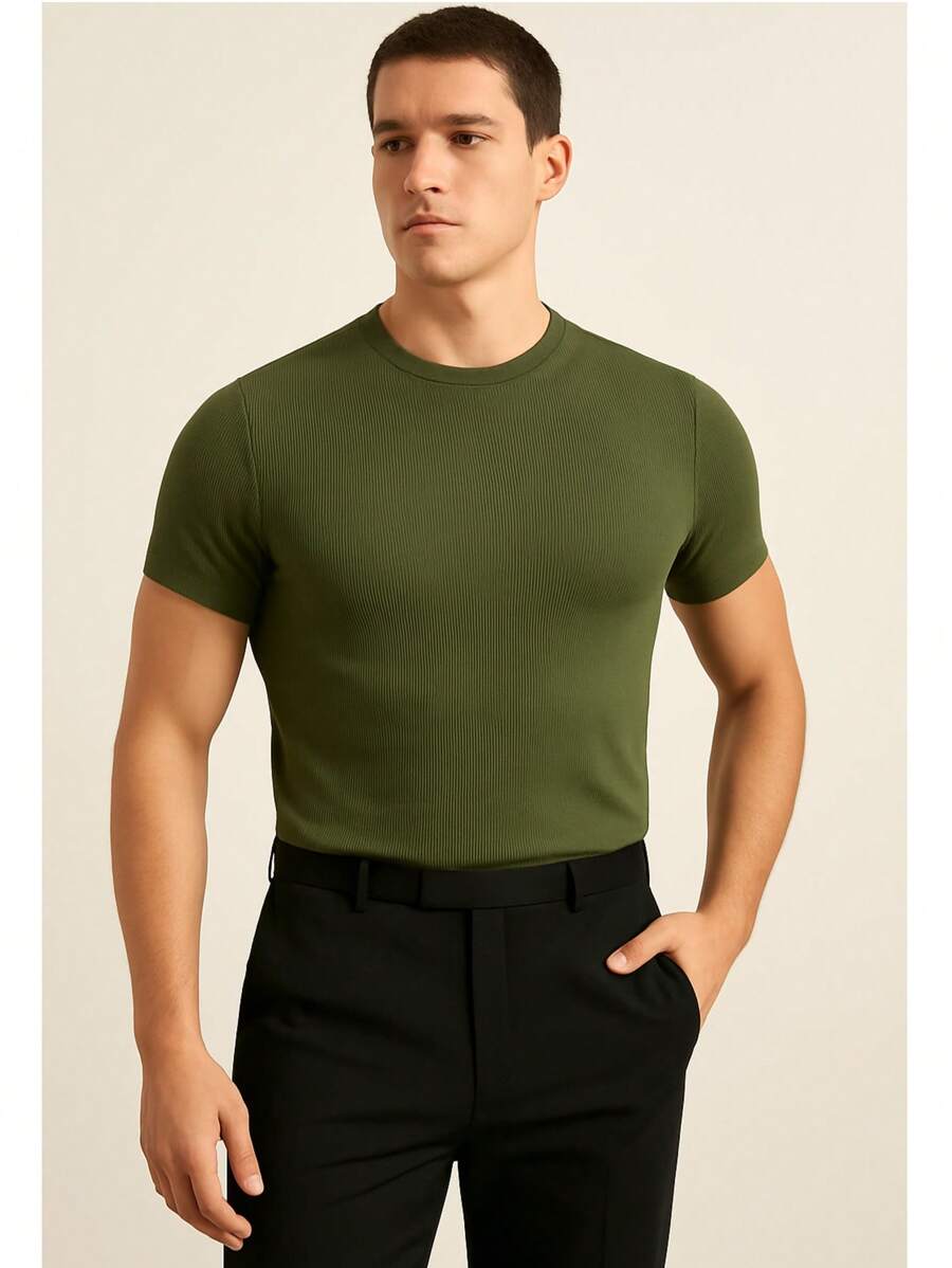 Camiseta Masculina Casual Slim Social GrifeX™