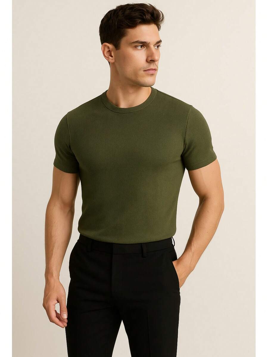 Camiseta Masculina Casual Slim Social GrifeX™