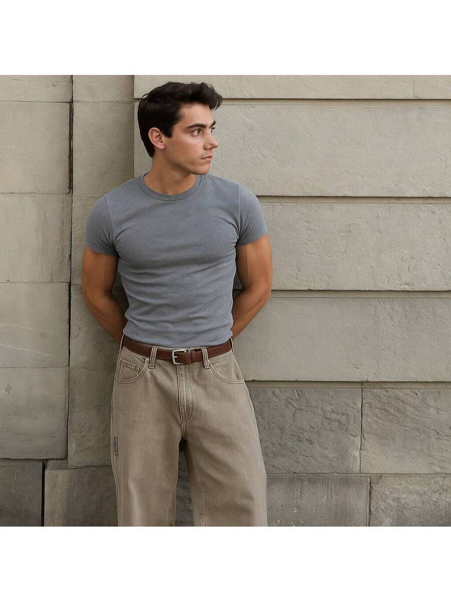 Camiseta Masculina Casual Slim Social GrifeX™