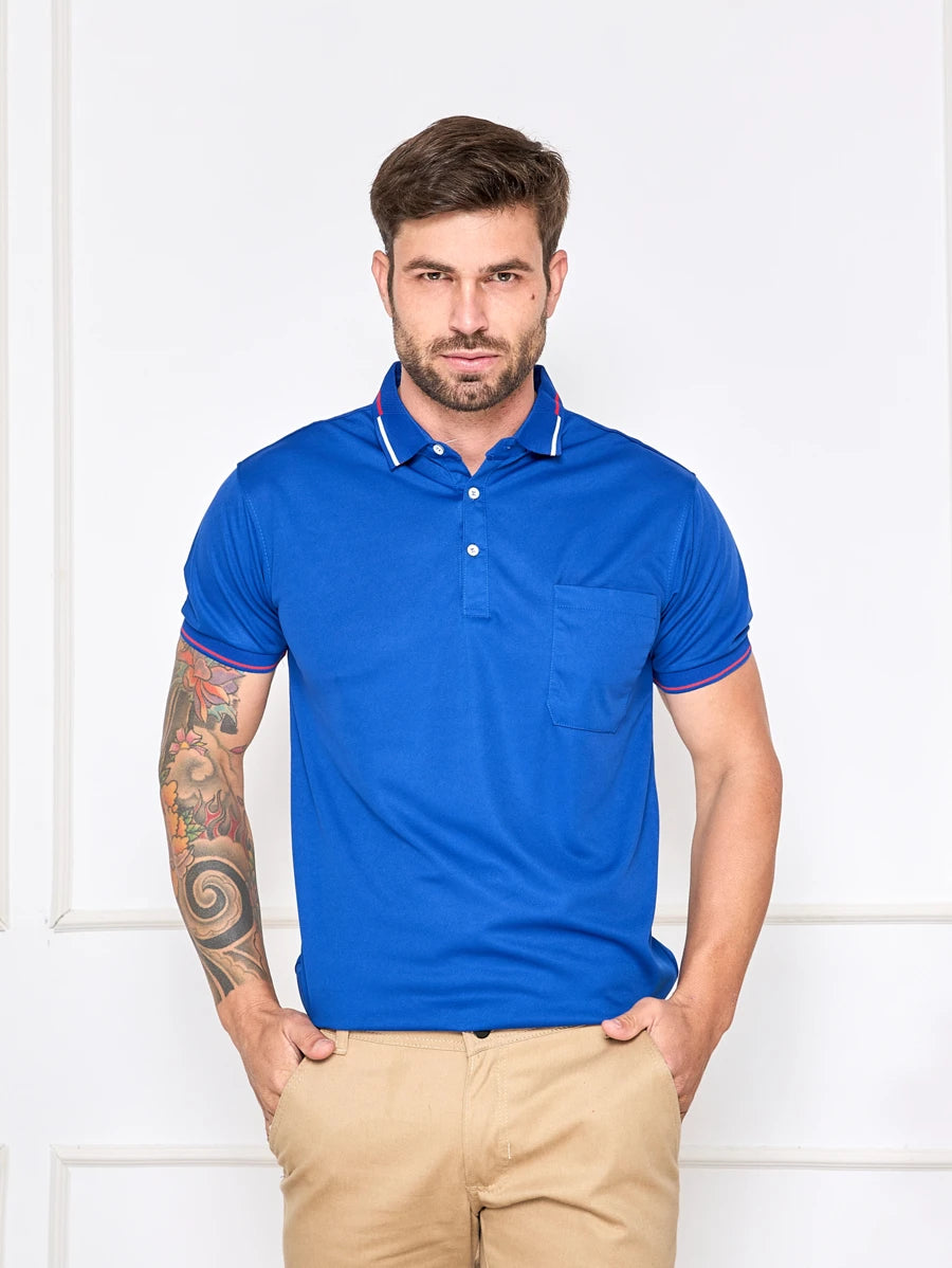 Camisa Polo Masculina Com Bolso GrifeX™